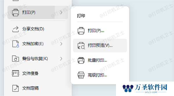 预览打印效果